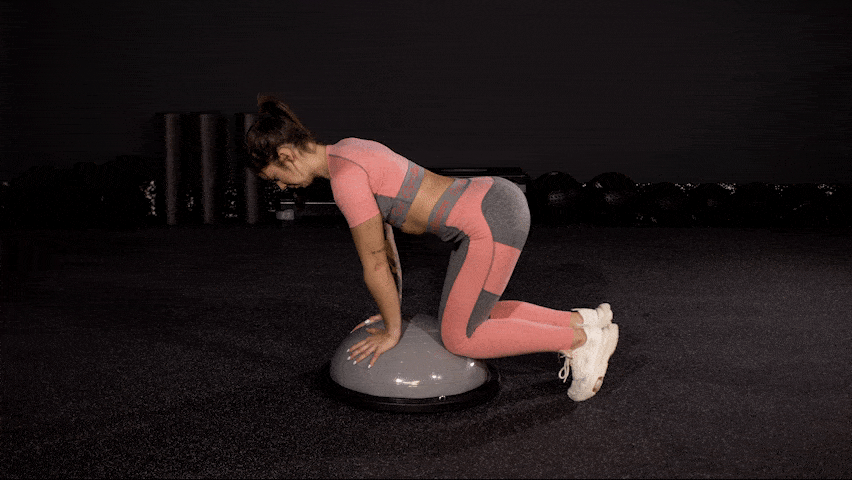 Kako izvajati vajo ptica-pes na ravnotežni polžogi?