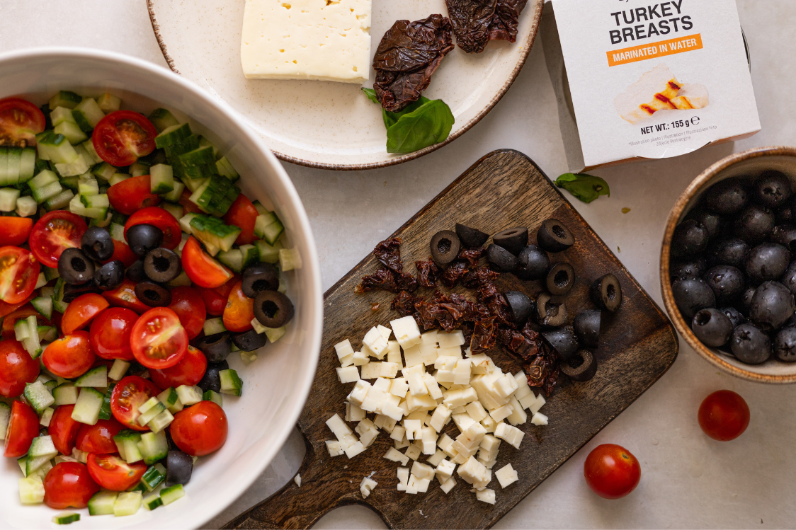 Solata iz bulgurja s puranjim mesom - sestavine