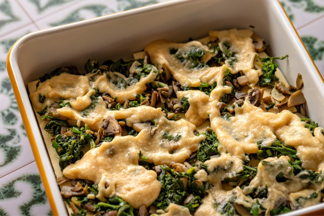 Veganska špinačna lazanja - pečena