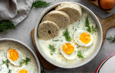 Fitnes recept: Koprova omaka z beljakovinskimi češkimi kruhovimi cmoki