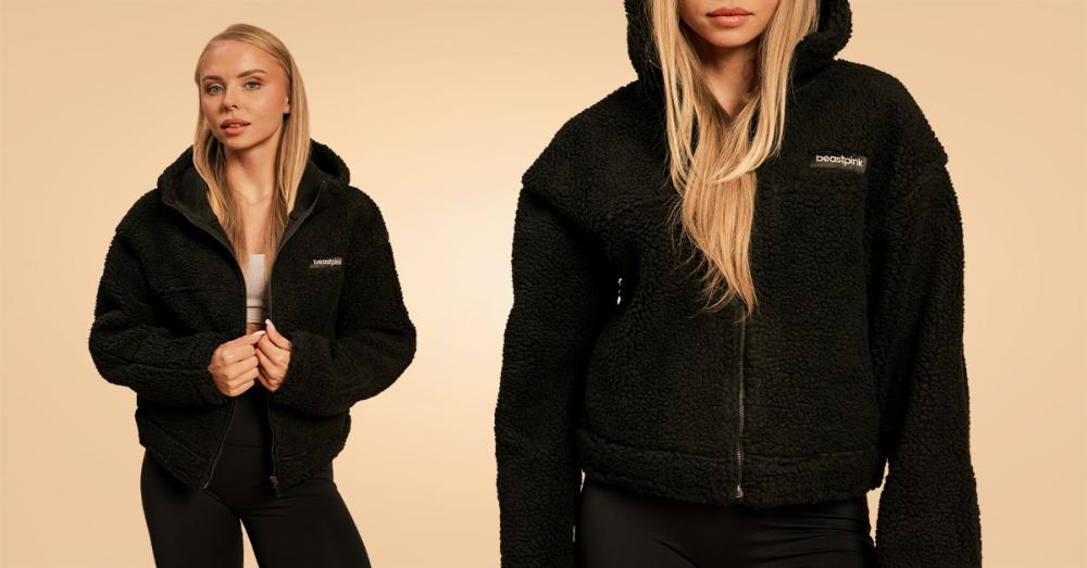 Ženska jakna s kapuco Bliss Black - BeastPink