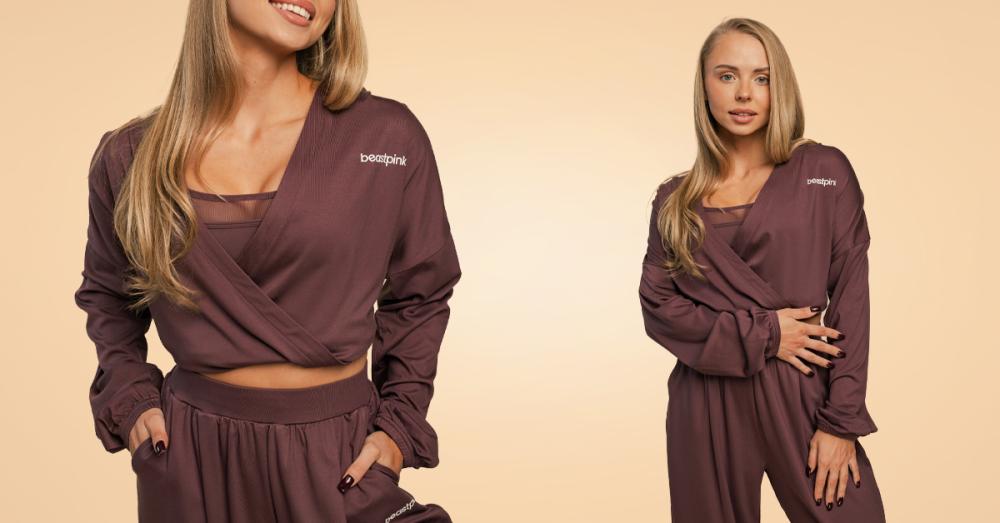 Ženska majica z dolgimi rokavi Breeze Mulberry - BeastPink