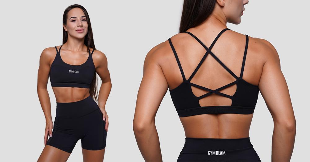 Športni nedrček FIT Black - GymBeam