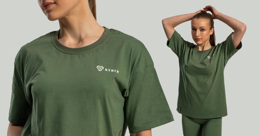 Ženska široka majica Lunar Tee Cedar Green - STRIX
