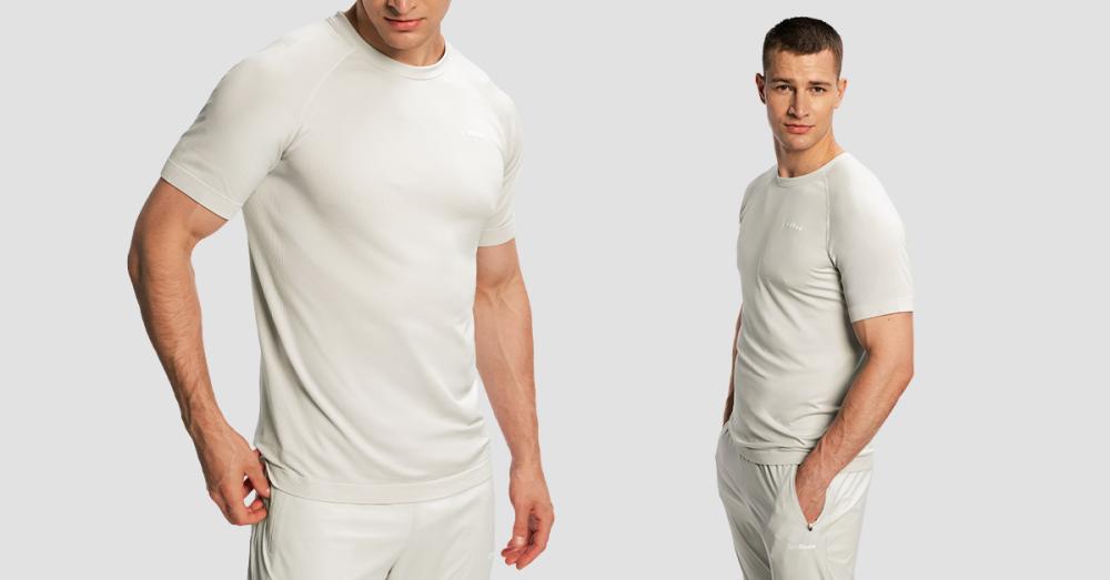 Moška tekaška majica s kratkimi rokavi Pulse X Gray - GymBeam