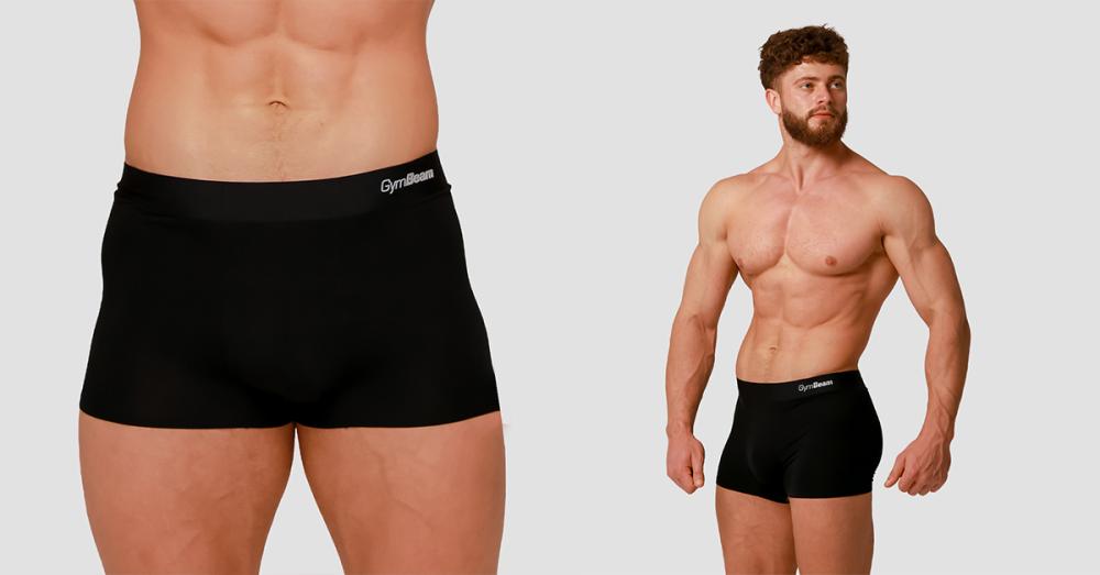 Moške boksarice Soft 2Pack Black - GymBeam 