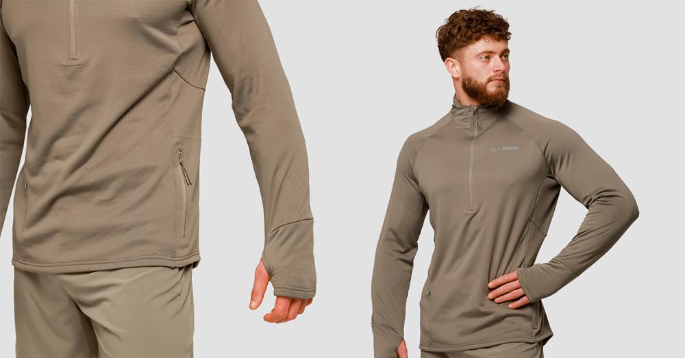 Tekaški pulover Pulse 1/2 Zip Vetiver - GymBeam