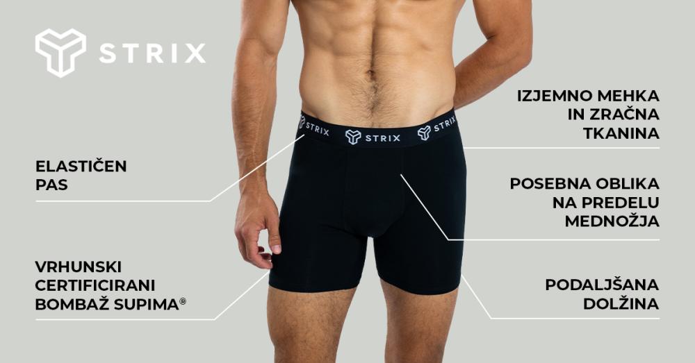 Moške boksarice Essential 2Pack Black - STRIX