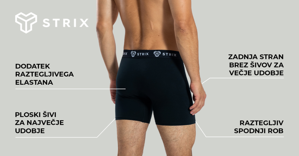 Moške boksarice Essential 2Pack Black - STRIX