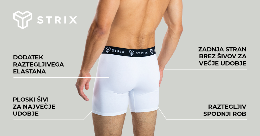 Moške boksarice Essential 2Pack White - STRIX