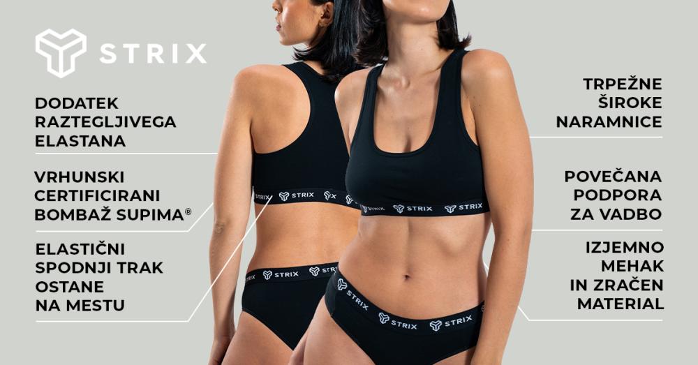 Športni nedrček Essential Black - STRIX