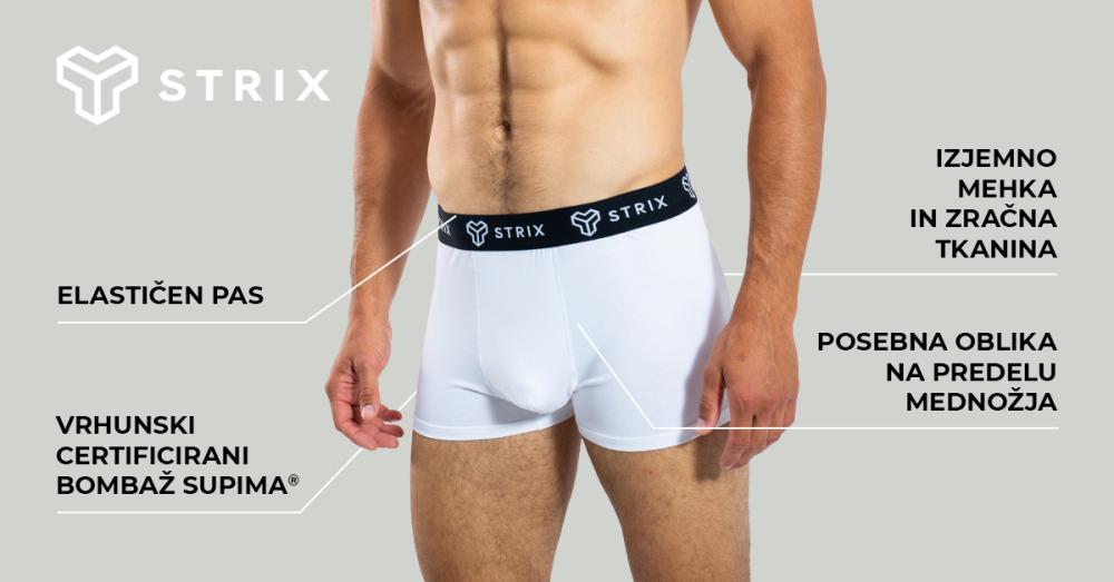 Moške spodnje hlače Essential Trunks 2Pack White - STRIX
