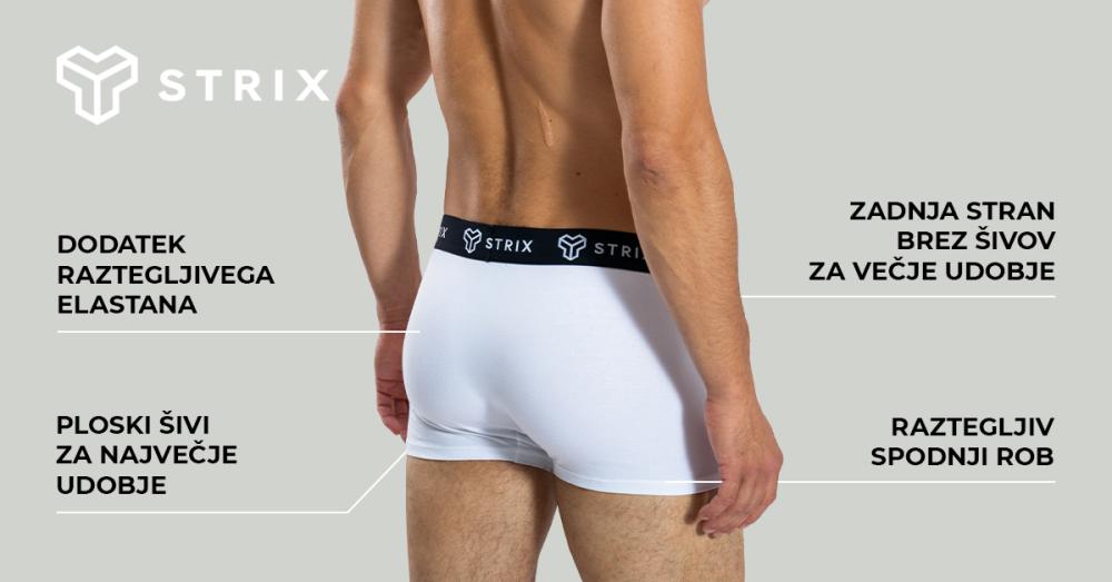 Moške spodnje hlače Essential Trunks 2Pack White - STRIX