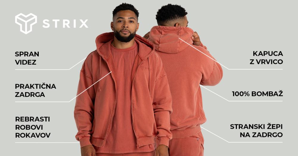 Jopica s kapuco Washed Terra - STRIX