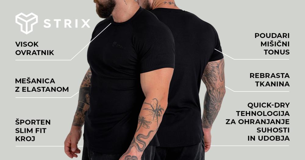 Majica Ribbed Tee Black - STRIX