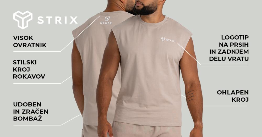 Majica brez rokavov Taupe - STRIX