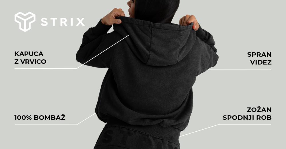 Ženska jopica s kapuco Washed Black - STRIX