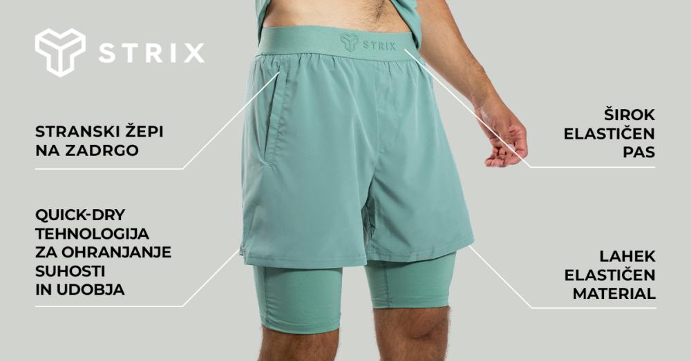 Kratke hlače 2v1 ULTRA Agave - STRIX