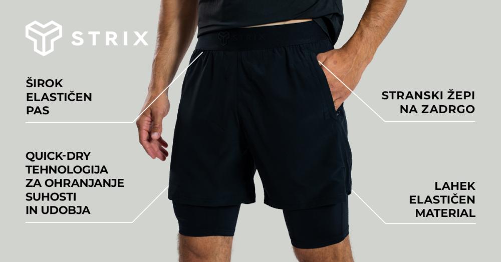 Kratke hlače 2v1 ULTRA Black - STRIX
