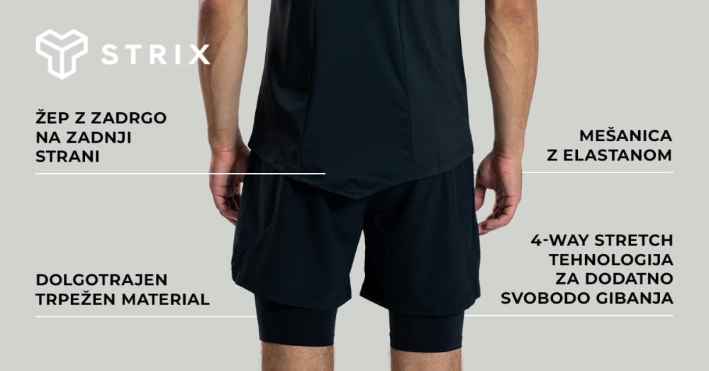 Kratke hlače 2v1 ULTRA Black - STRIX