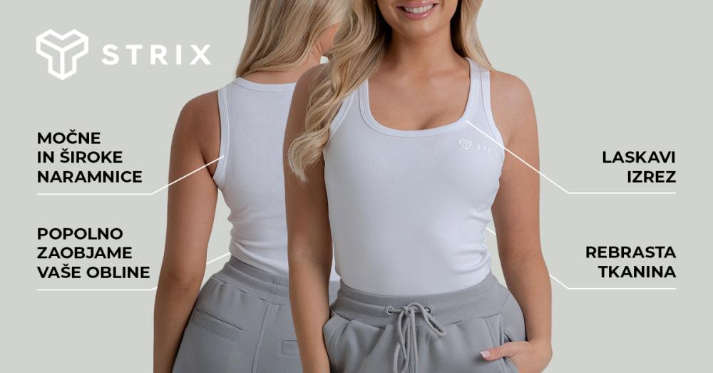 Ženski top Ribbed White - STRIX