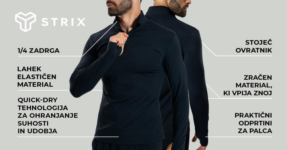 Športna majica z dolgimi rokavi ULTRA Black - STRIX