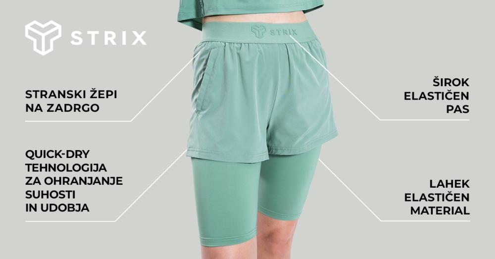 Ženske kratke hlače 2v1 ULTRA Agave - STRIX