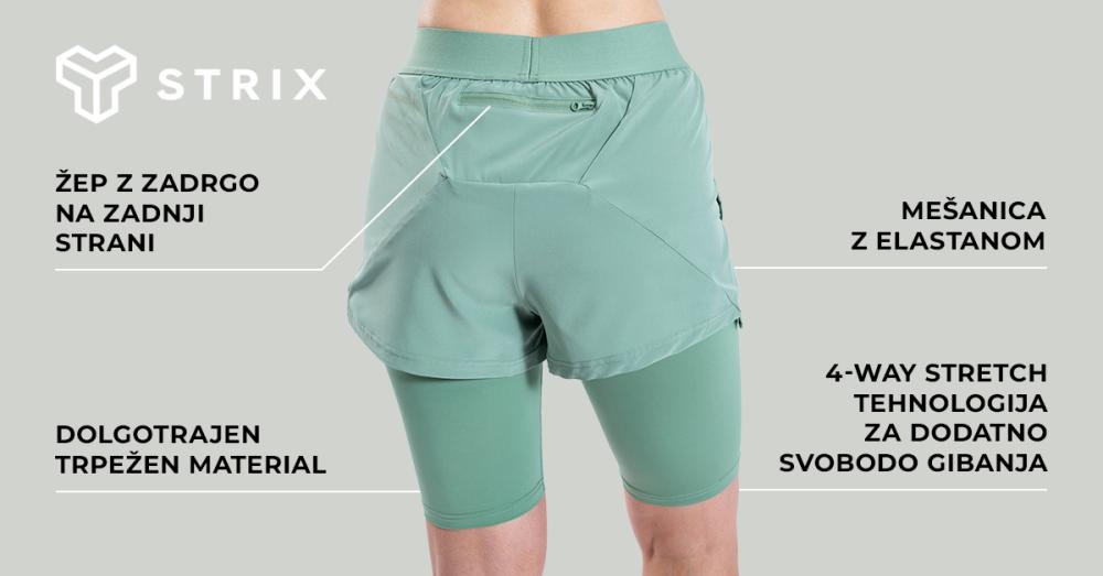 Ženske kratke hlače 2v1 ULTRA Agave - STRIX