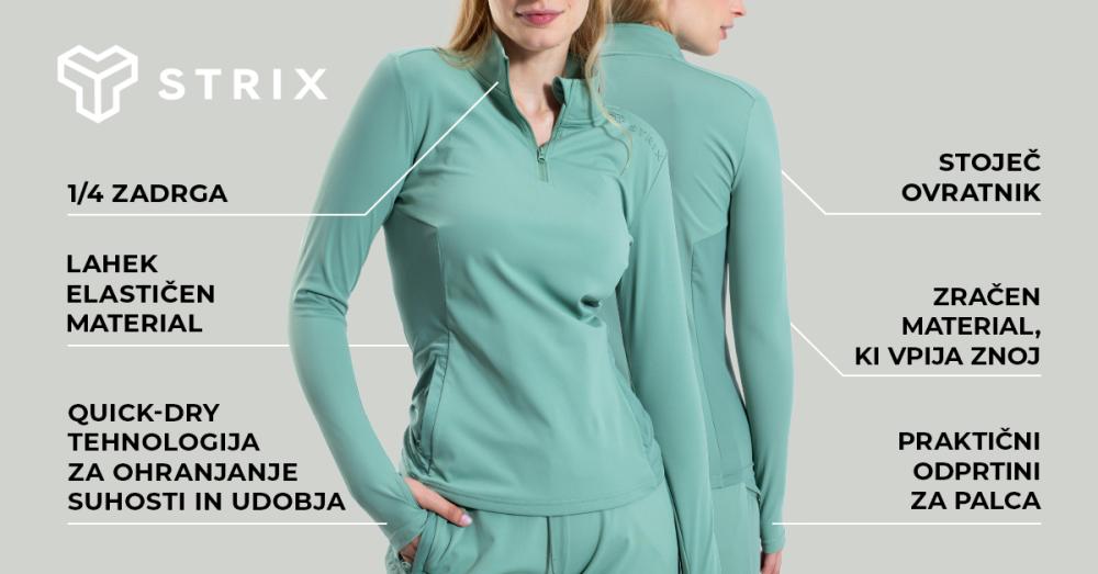 Ženska športna majica z dolgimi rokavi ULTRA Agave - STRIX