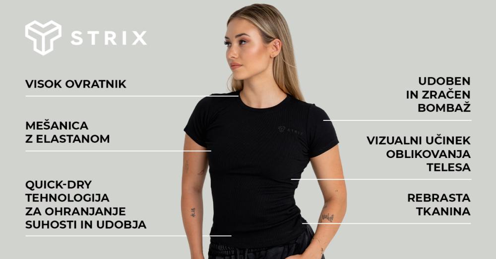 Ženska majica Ribbed Tee Black - STRIX