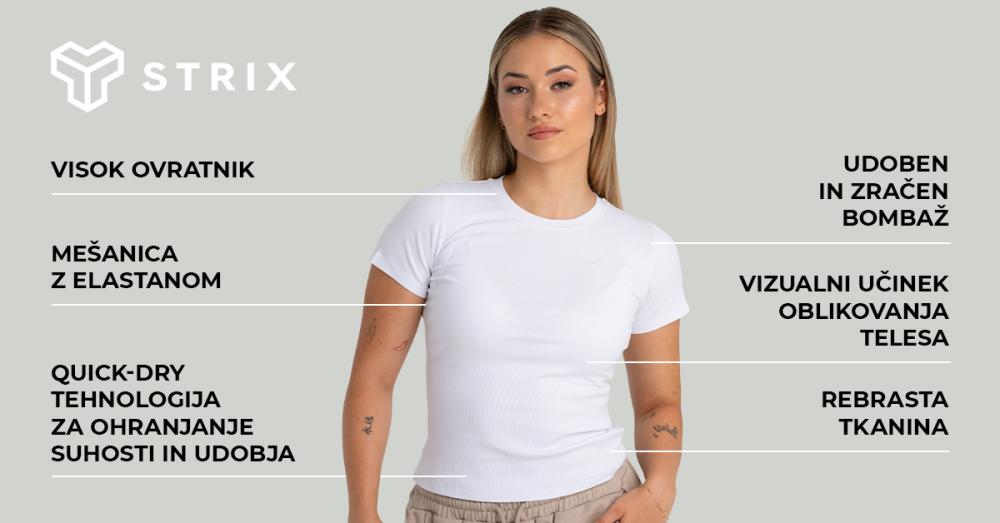 Ženska majica Ribbed Tee White - STRIX