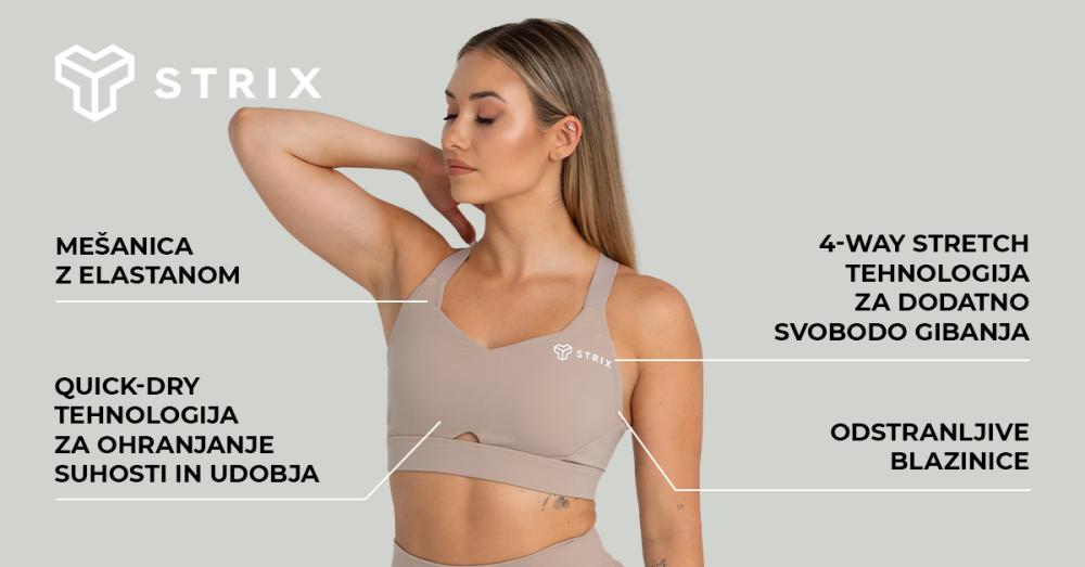 Športni nedrček Taupe - STRIX