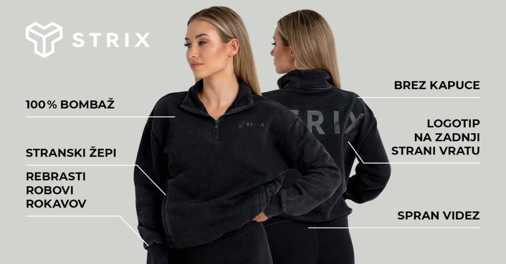 Ženski pulover Washed Black - STRIX