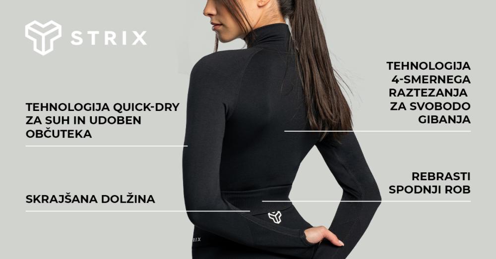 Ženski cropped top Seamless Black - STRIX