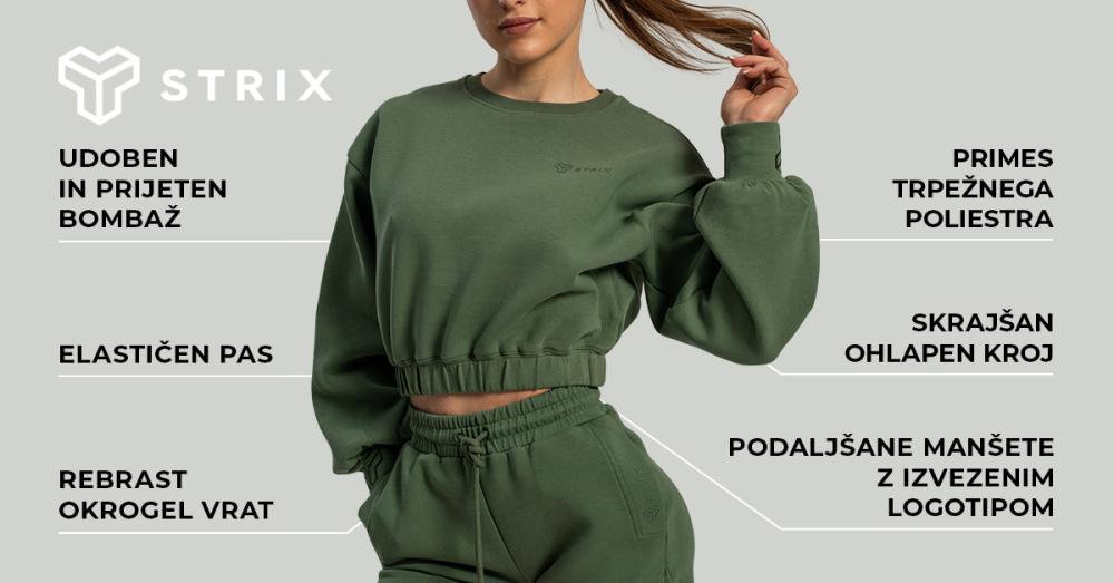 Ženski kratki pulover Lunar Cedar Green - STRIX