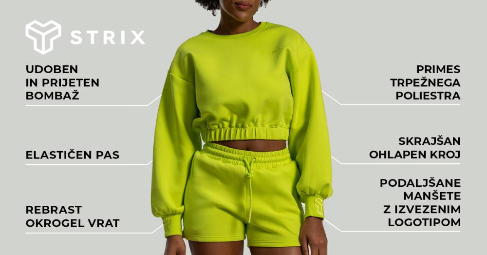 Ženski kratki pulover Lunar Chartreuse - STRIX