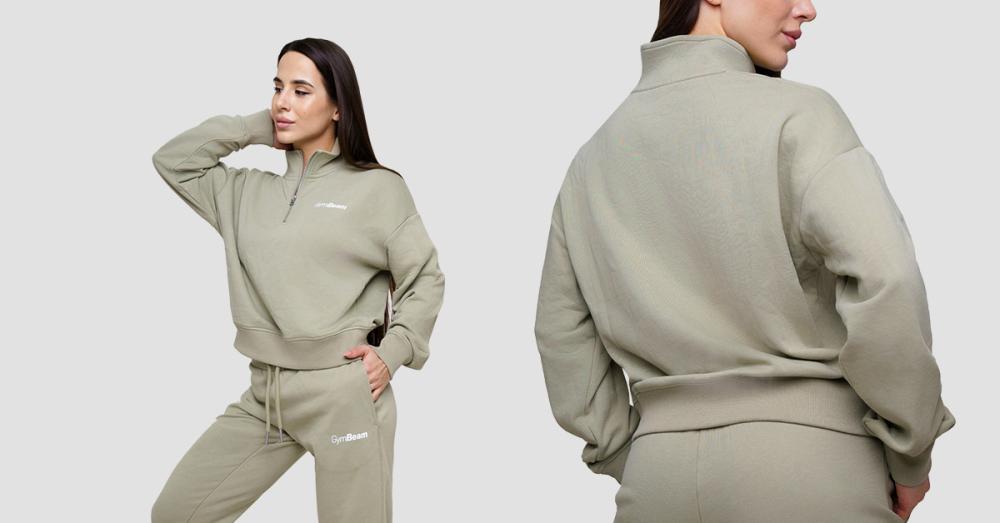 Ženski pulover Agile 1/2 Zip Sage - GymBeam