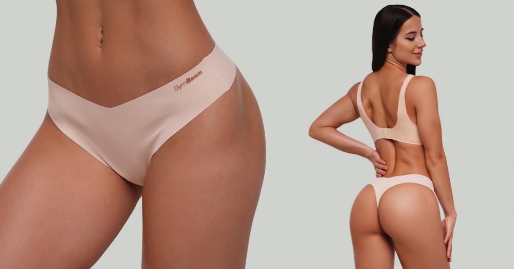 Brezšivne spodnjice 3Pack Beige - GymBeam