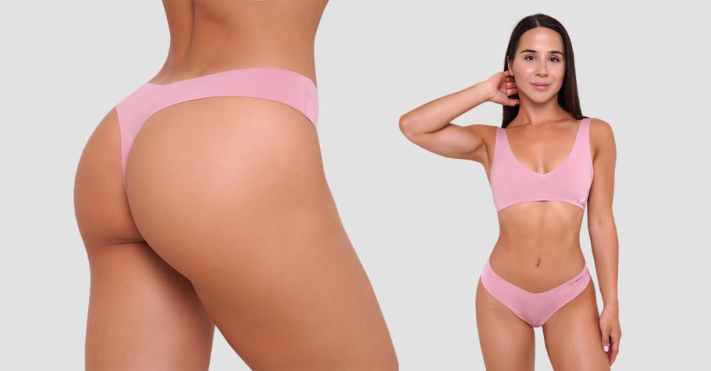 Brezšivne spodnjice 3Pack Dusty Rose - GymBeam