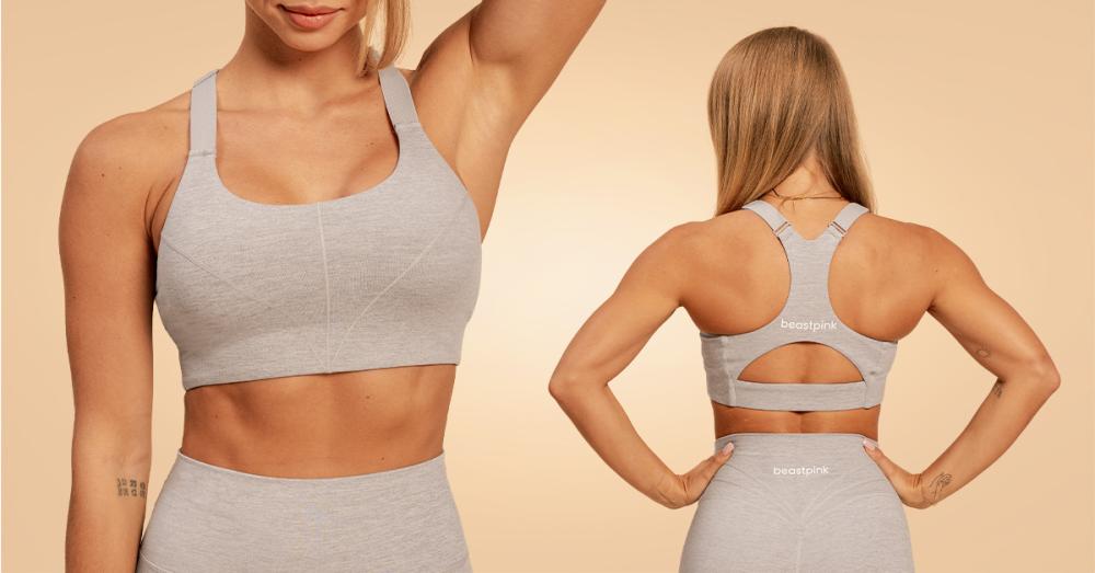 Športni nedrček Sense Grey - BeastPink