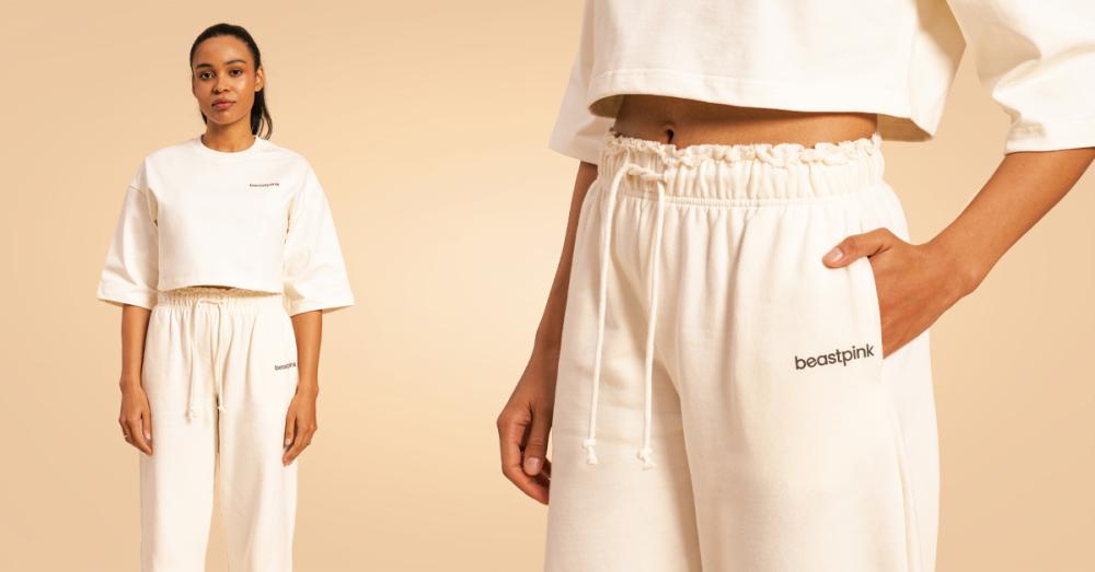 Women's Serenity Joggers Ivory - BeastPink