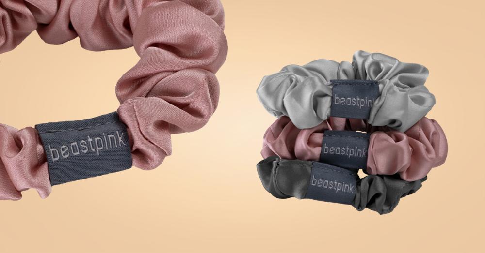 Komplet satenastih elastik za lase Mix - BeastPink