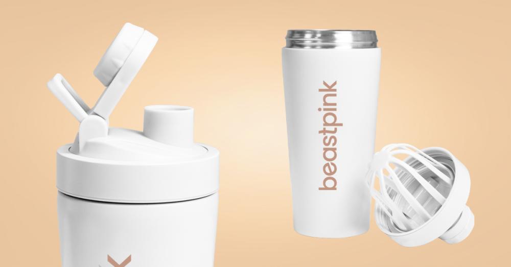 Jekleni shaker 650 ml White - BeastPink