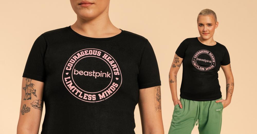 Ženska majica s kratkimi rokavi Serenity Black - BeastPink