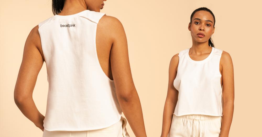 Ženska majica brez rokavov Serenity Ivory - BeastPink