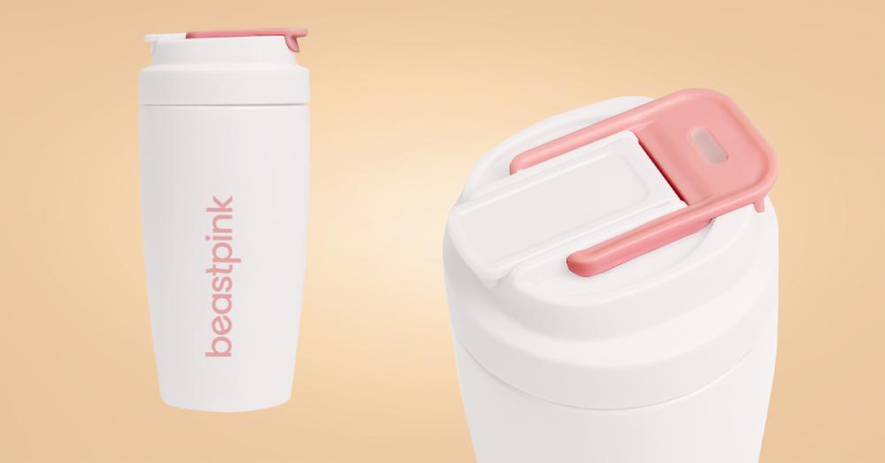 Termo plastenka 500 ml White - BeastPink
