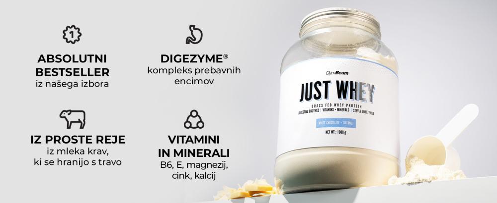 Najboljše beljakovine iz mleka krav krmljenih s travo - Just Whey - GymBeam