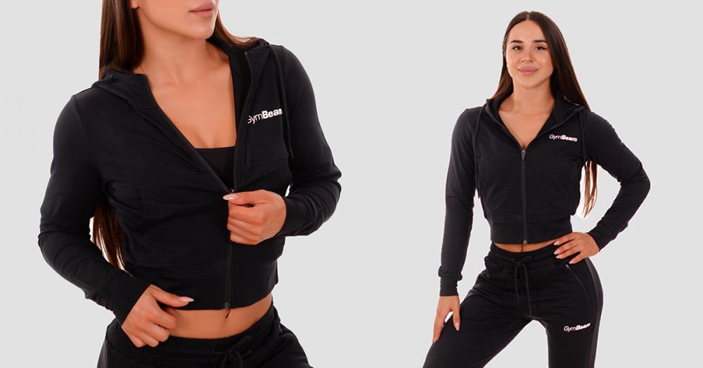 Hoodie Zip-up TRN black - GymBeam