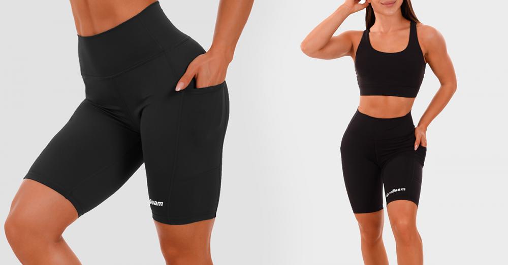 Ženske kratke hlače Biker Black - GymBeam