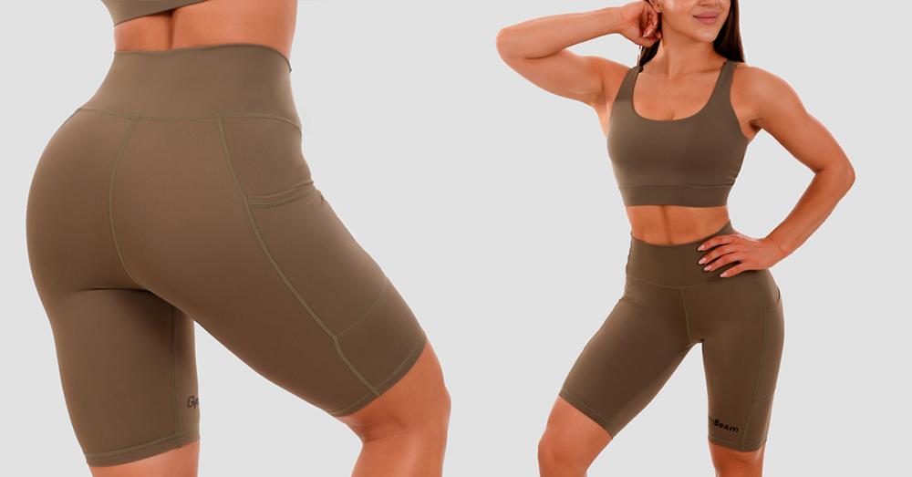 Ženske kratke hlače Biker Olive - GymBeam